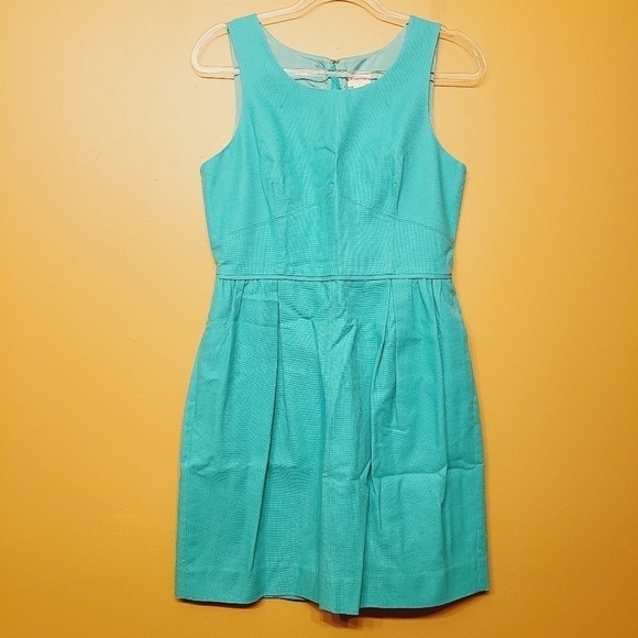 J. Crew Factory | Women's Kelly Green Sleeveless Pleated Shift Dress (Size 6) - Picture 11 of 13